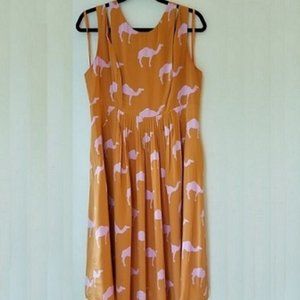 Anthropologie Silk Dromeday dress sz 14